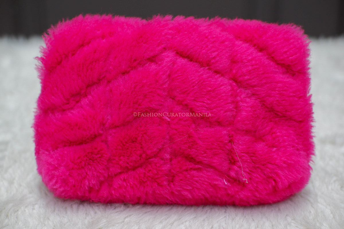 PRE-OWNED YSL PUFFER FUCHSIA SHERLING POUCH