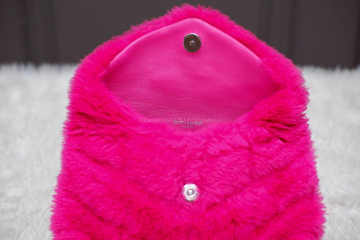 PRE-OWNED YSL PUFFER FUCHSIA SHERLING POUCH