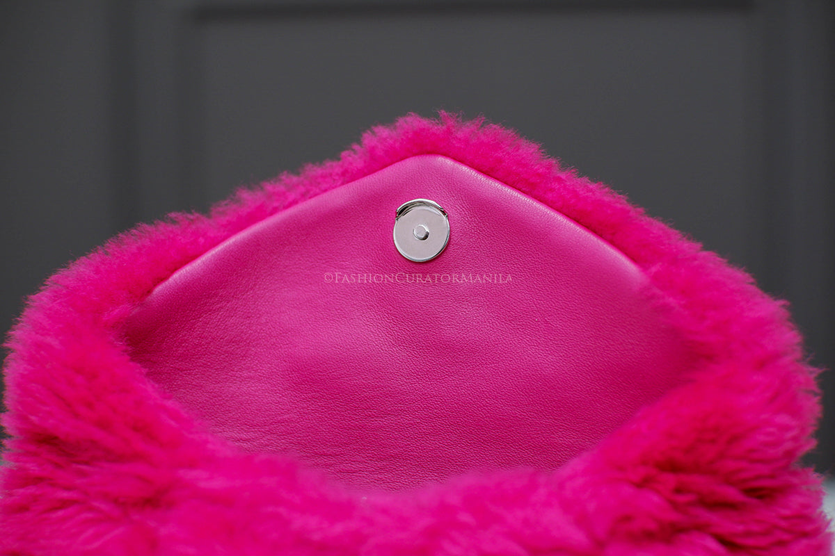 PRE-OWNED YSL PUFFER FUCHSIA SHERLING POUCH