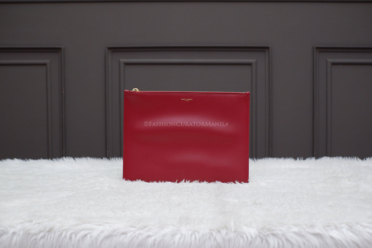 UNUSED YSL CLUTCH RED