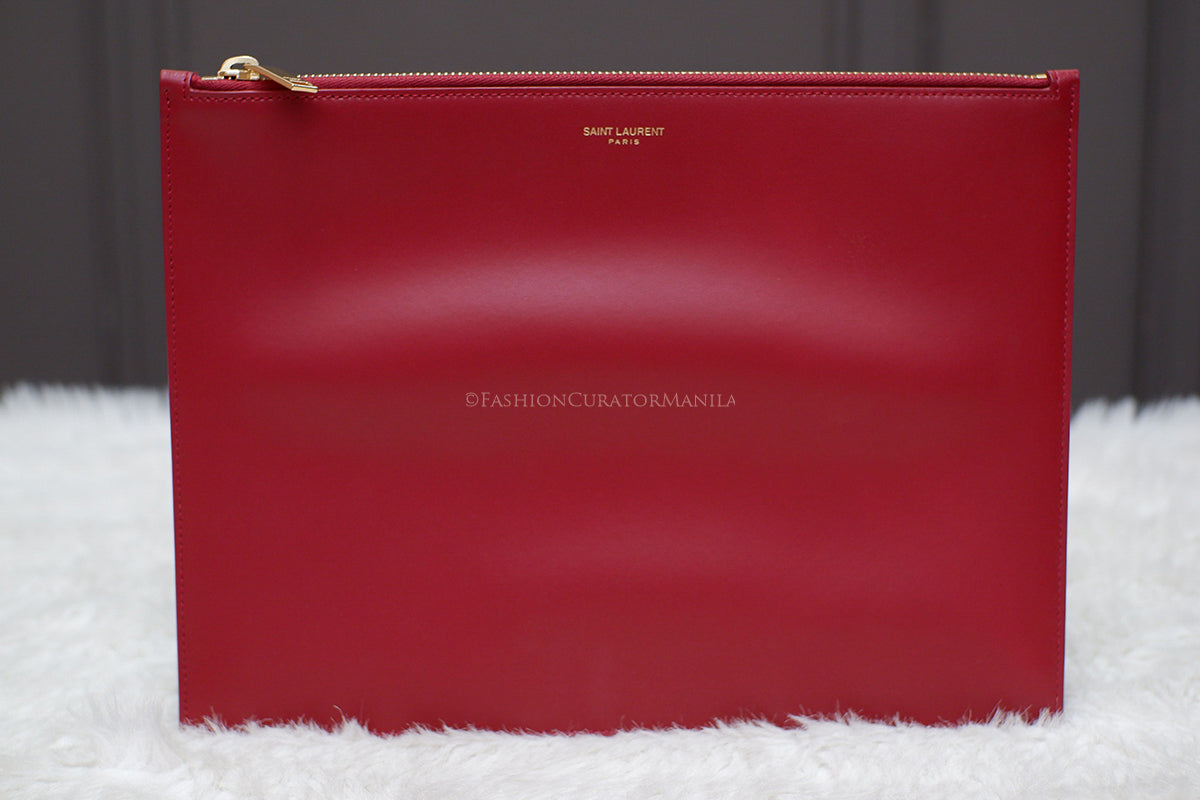 UNUSED YSL CLUTCH RED